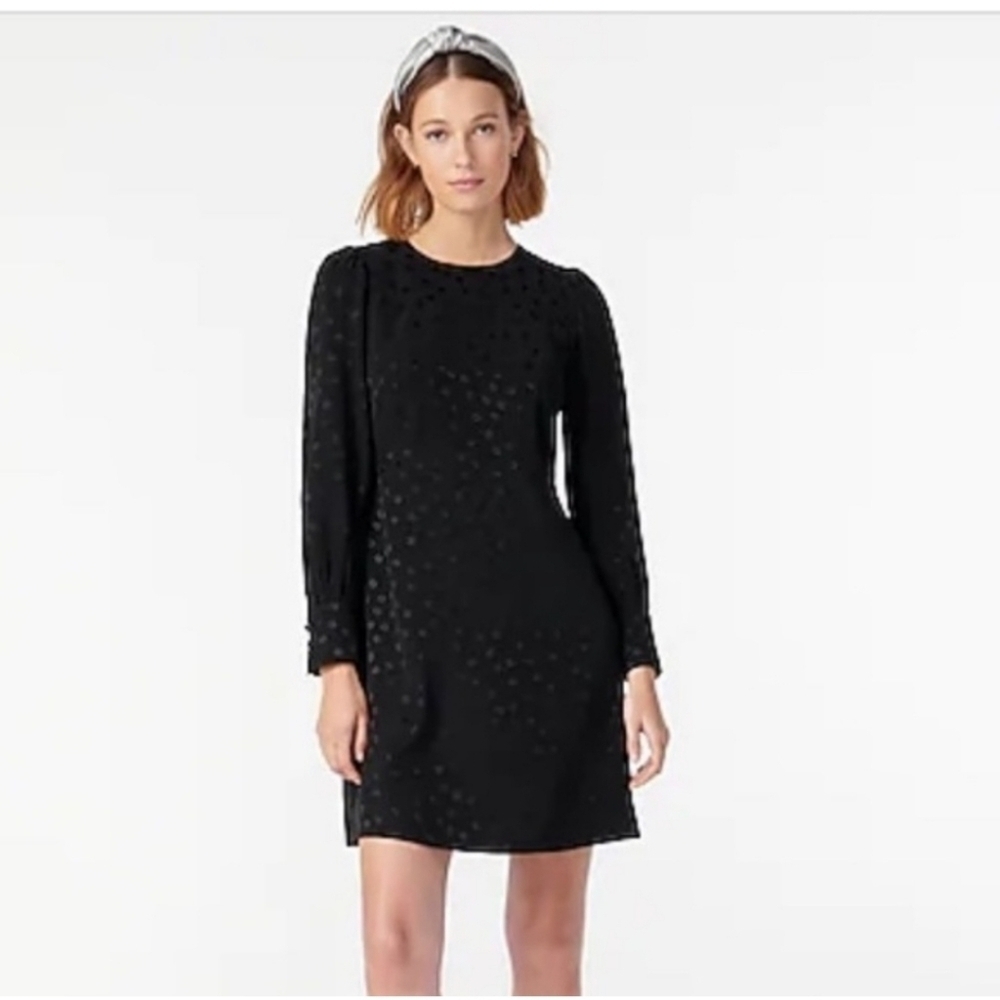 J. Crew Shift Dress in Jacquard Floral Dot